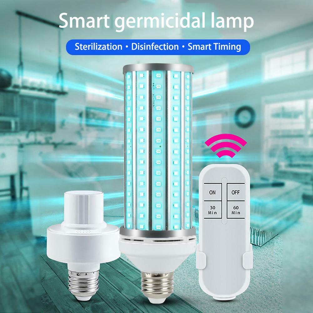 UV 60W Germicidal Lamp LED UVC Bulb E27 Household Disinfection Light With Remote