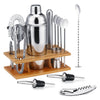 Image of Bartender Kit Cocktail Shaker Set 14 pieces Bar Accessories Kit Stainless Steel Bartender Martini Tools