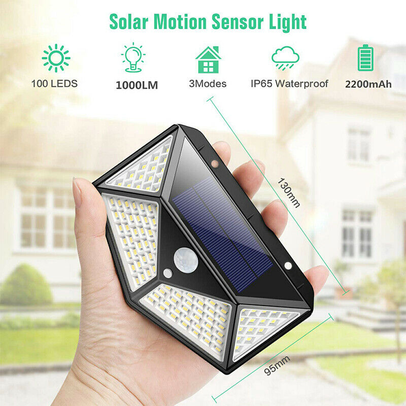100 LED Solar Power PIR Motion Sensor Light
