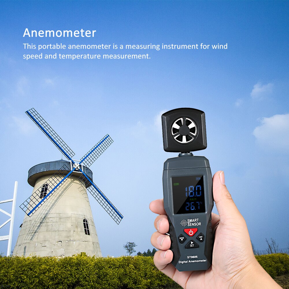 Digital LCD Portable Wind Speed Measuring - Air Velocity Meter