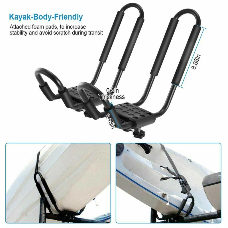 Kayak Roof Rack Set 2 J-racks Top Carrier Holder Kayak