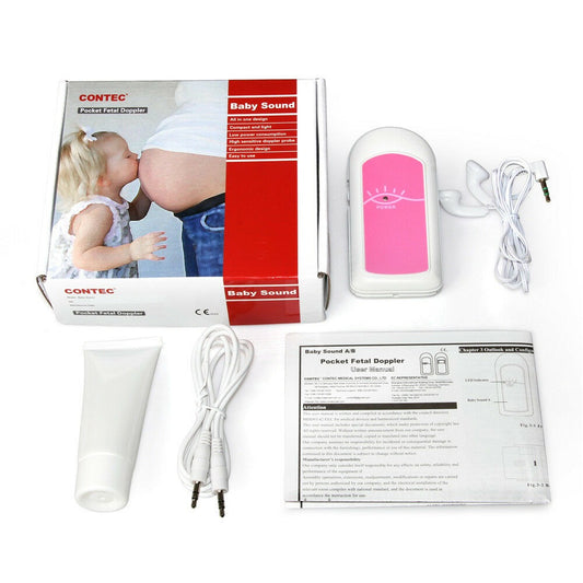 Pocket Fetal Doppler Fetal Heart Monitor Rate + GeL