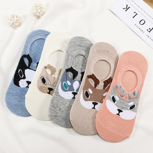 5 Pairs Set Women Dog Socks