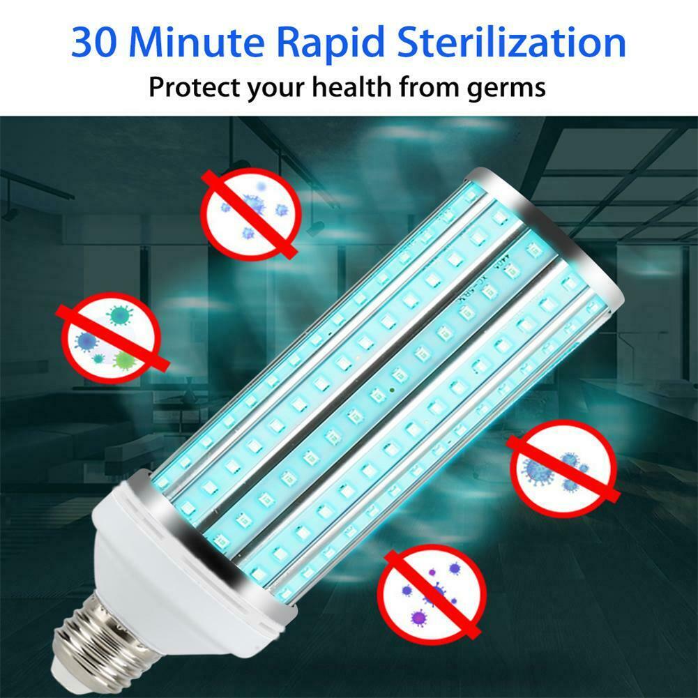 UV 60W Germicidal Lamp LED UVC Bulb E27 Household Disinfection Light With Remote