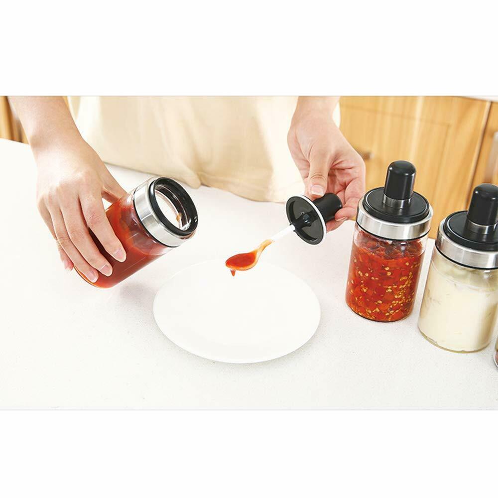Glass Spice Jars Seasoning Box Condiment Jar With Lids
