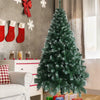 Image of 6FT Artificial Christmas Tree Green White Fir tree w Base Home Decor