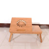 Image of Adjustable Bamboo Laptop Lap Desk Table Stand Folding Bed Tray w/ Drawer