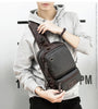 Image of Vintage Leather Sling Backpack for Men