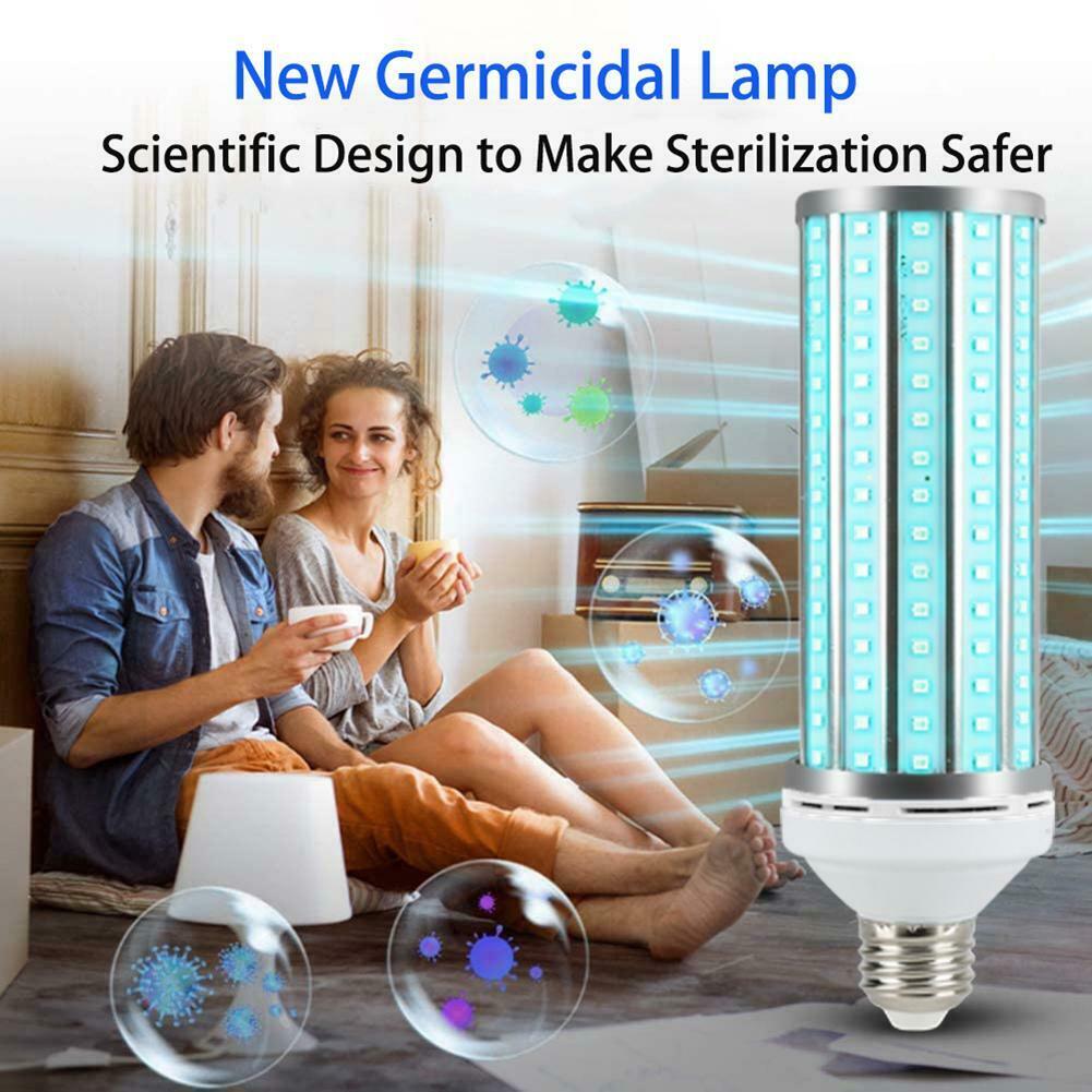 UV 60W Germicidal Lamp LED UVC Bulb E27 Household Disinfection Light With Remote
