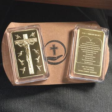 Rare Ten Commandments Jesus Gold Bar