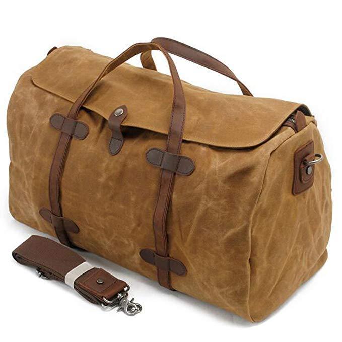 Waterproof Waxed Canvas Duffel Handbag Weekend Bag