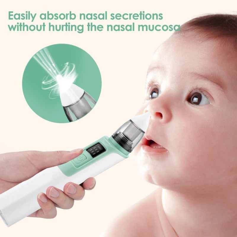 Electric Baby Nasal Aspirator Rechargeable Adjustable Silicone Baby Nose Cleaner