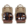 Image of Waterproof Waxed Canvas Camera Backpack Fit 15.6 Inches Laptop