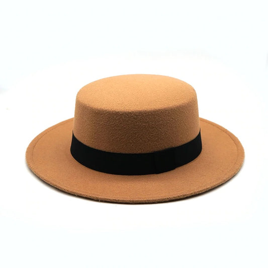 Women Ladies Hats Top Round Hat Imitation wooden