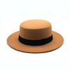 Image of Women Ladies Hats Top Round Hat Imitation wooden