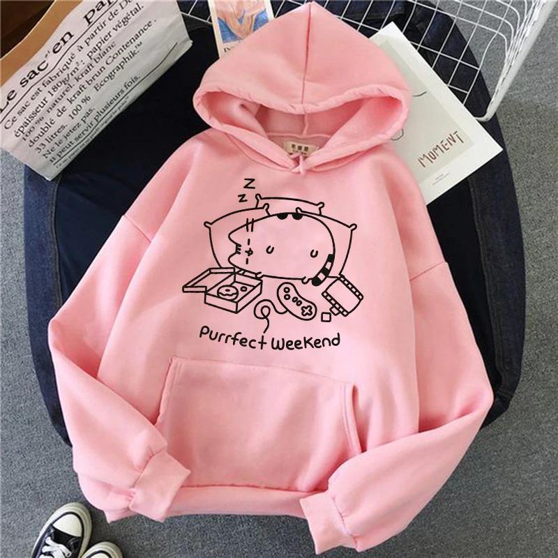 The Cat Pink Hoodie for Women