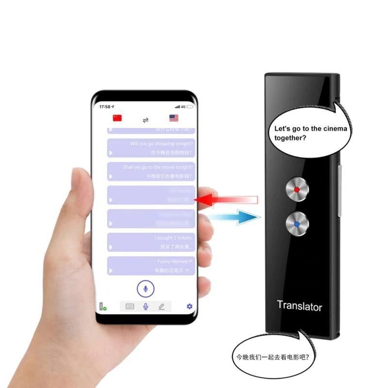 Instant Voice Translator Pocket Device Pocket Portable Mini App 50+ Languages