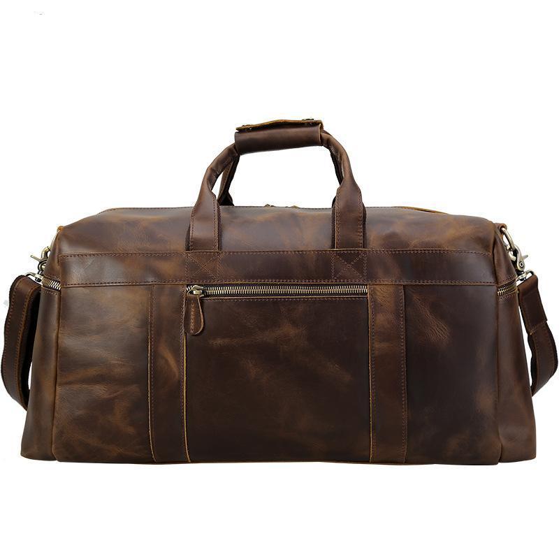 23'' Duffle Retro Thick Cowhide Leather Weekender Duffel Bag