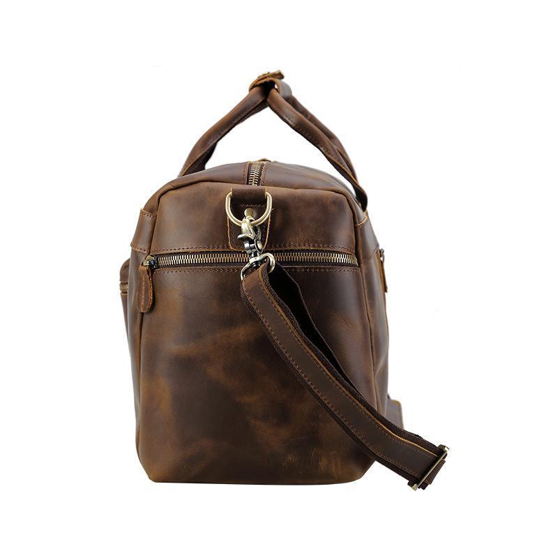 23'' Duffle Retro Thick Cowhide Leather Weekender Duffel Bag