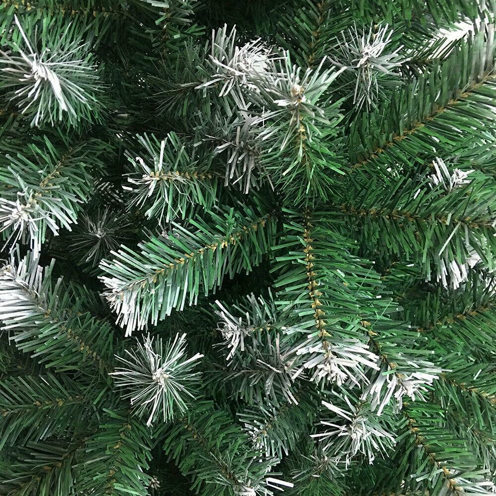 6FT Artificial Christmas Tree Green White Fir tree w Base Home Decor