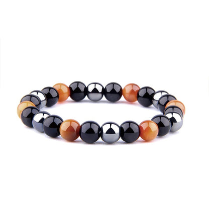 Natural Black Obsidian Hematite Tiger Eye Beads Bracelets