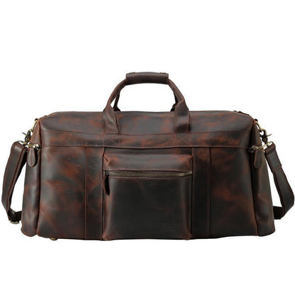 23'' Duffle Retro Thick Cowhide Leather Weekender Duffel Bag