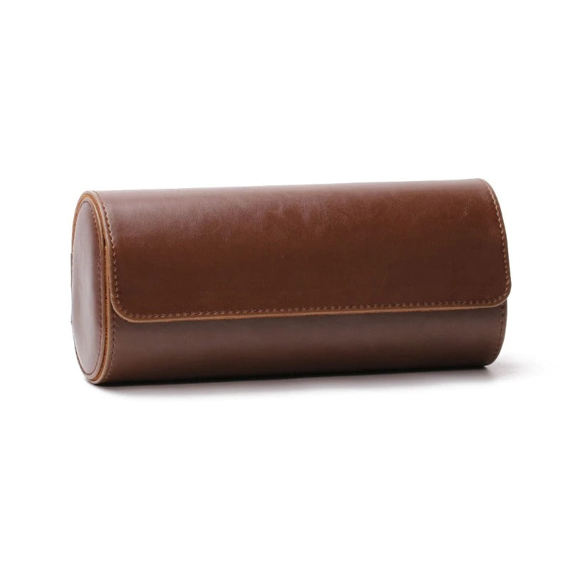 3 Slots Leather Roll Watch Travel Case