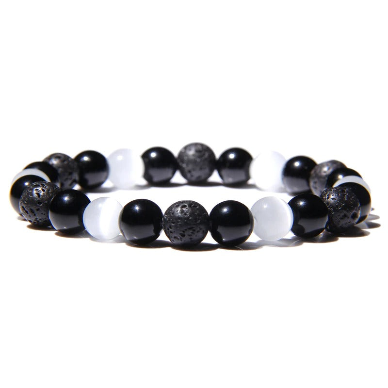 Natural Black Obsidian Hematite Tiger Eye Beads Bracelets