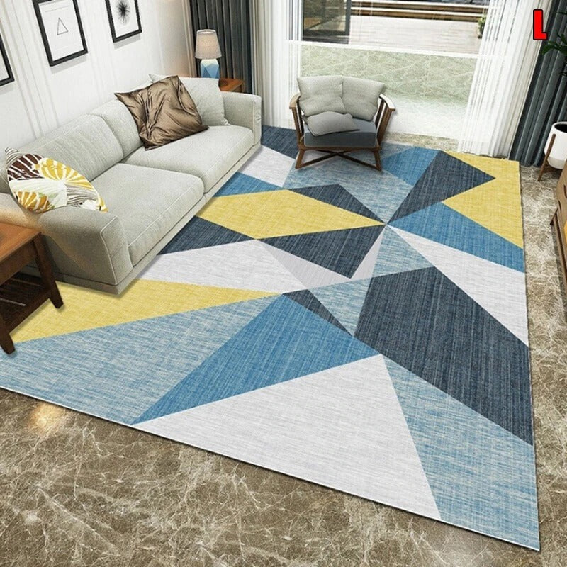 Waseable Geometric Printed Carpet for Livingroom Bedroom Large Area Rugs