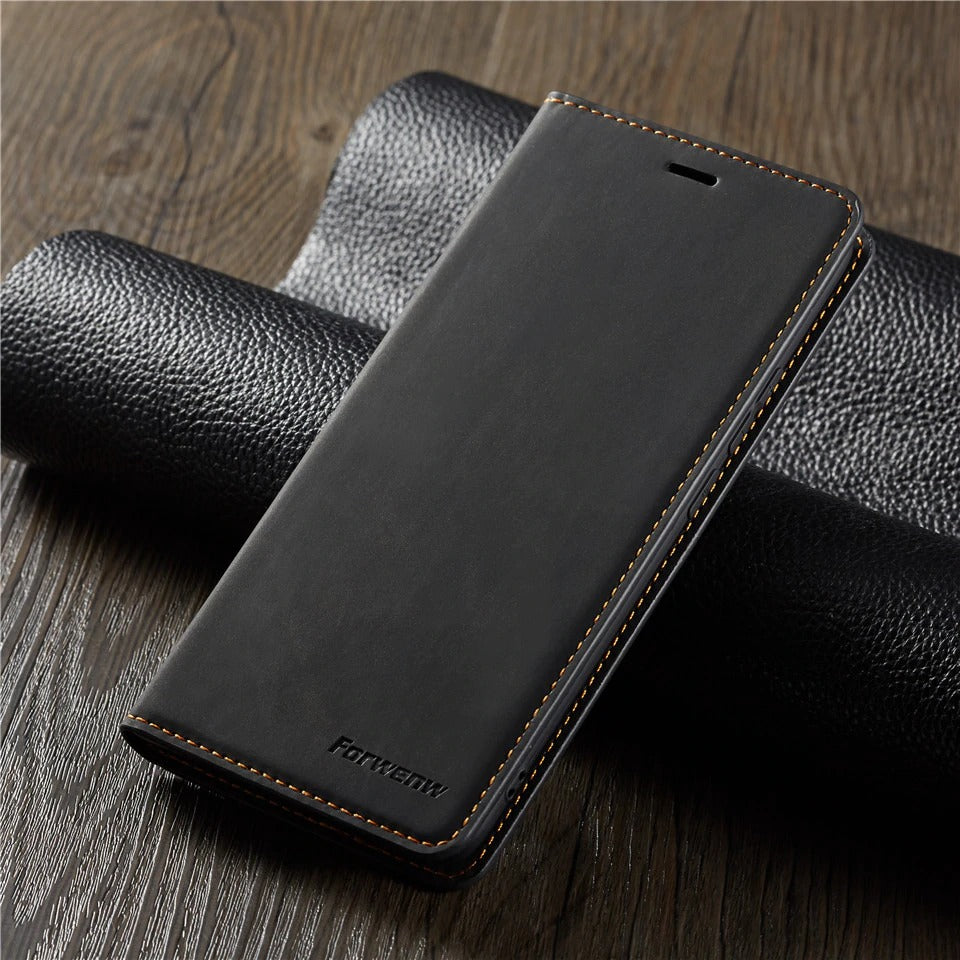 Luxury Magnet iPhone 11/Pro/Pro Max Leather Wallet Max Card Case