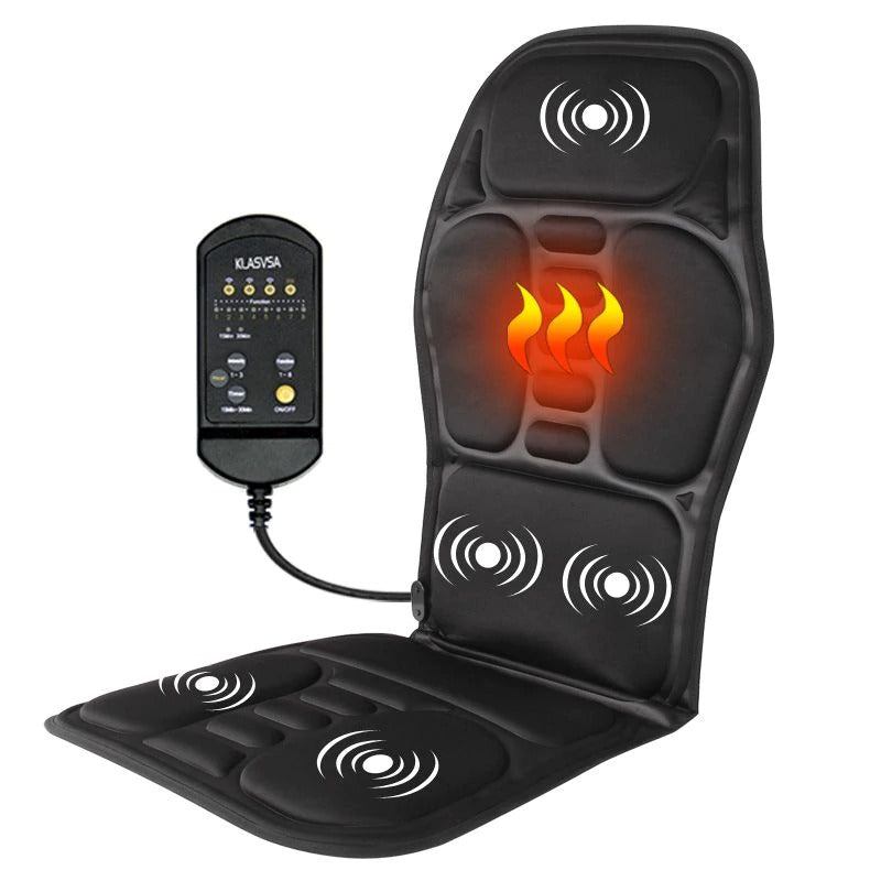 Massage Seat Chair Electric Portable Heating Vibrating Back Massager Chair In Cussion Car Home