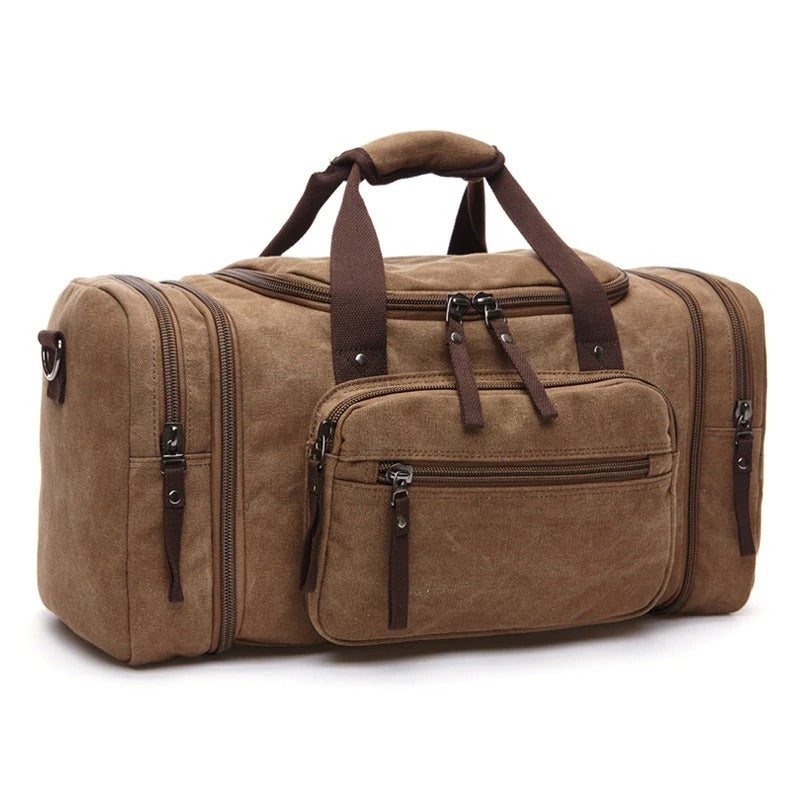 Woosir Waxed Canvas Leather Weekender Bag Waterproof Travel Duffels