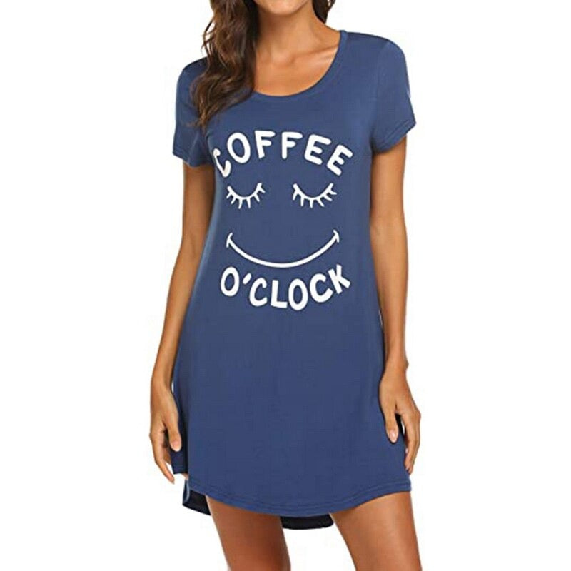 Women Letter Nightgowns Sleep Dress