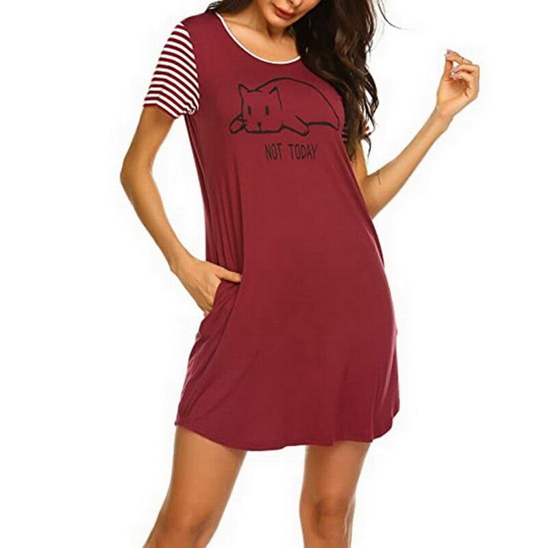 Women Letter Nightgowns Sleep Dress