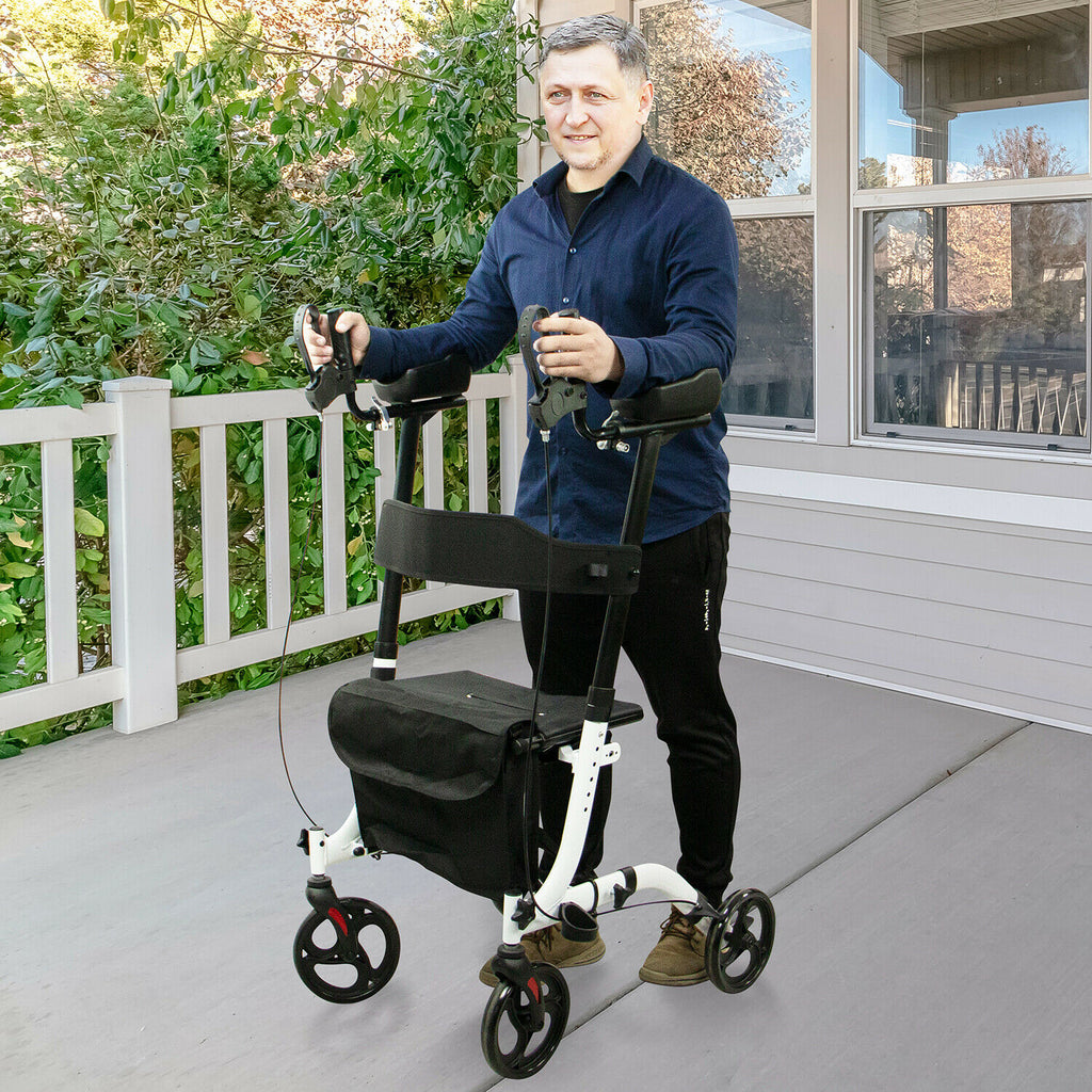 2 in 1 Adjustable Standing Upright Rollator Walker and Transit Chair