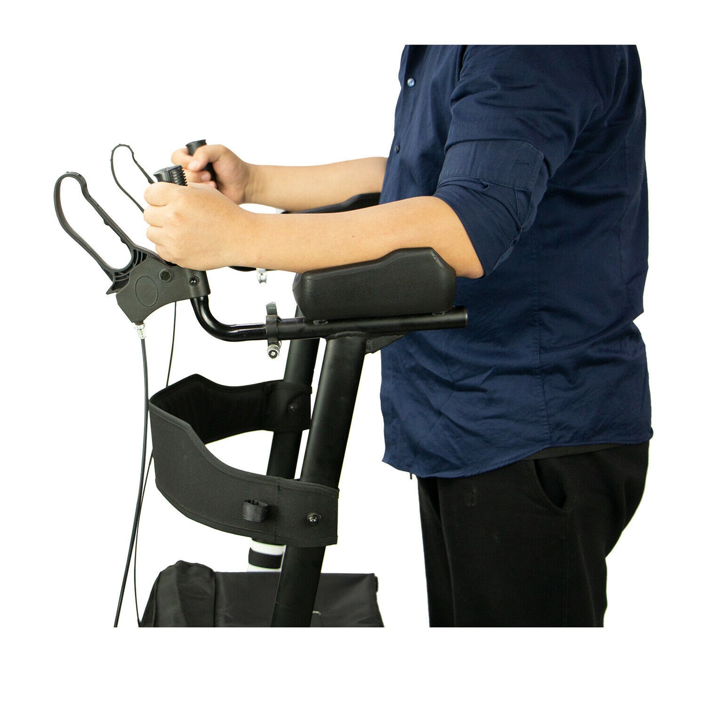 2 in 1 Adjustable Standing Upright Rollator Walker and Transit Chair