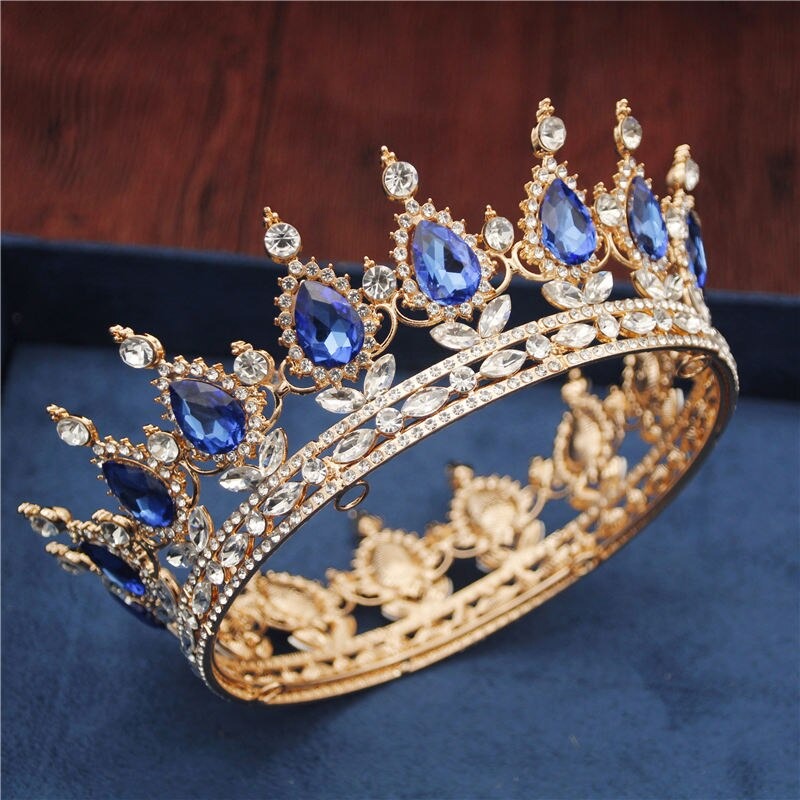 Royal Queen & King Crown with Zirconia and Cross for Wedding king crowns for sale