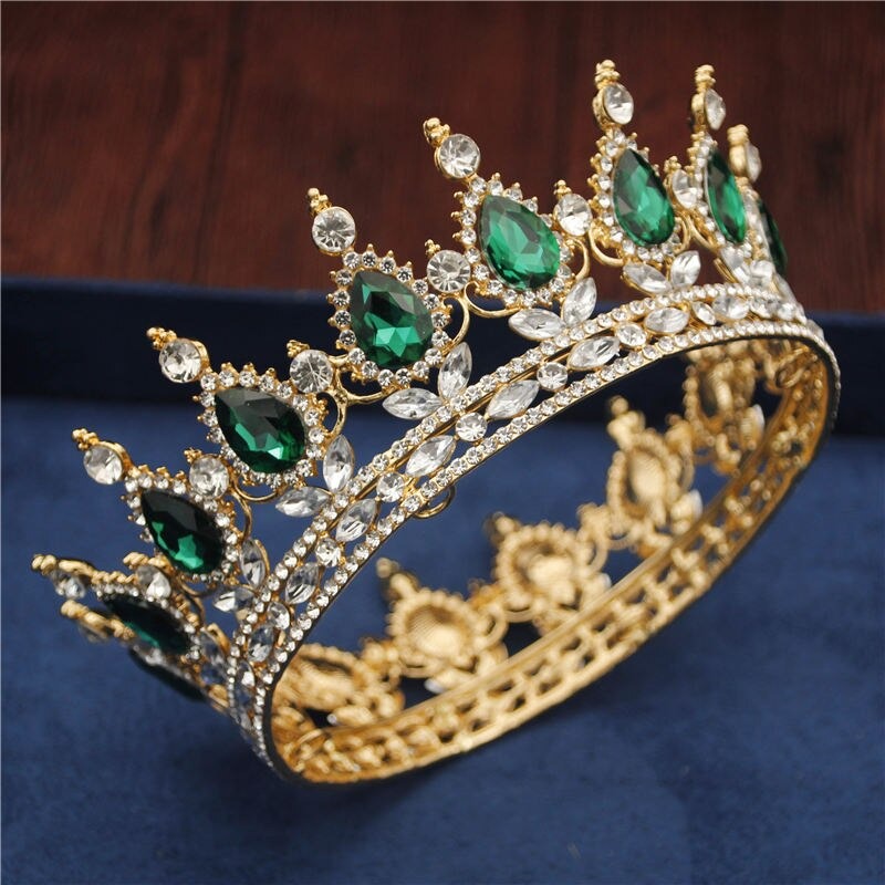 Royal Queen & King Crown with Zirconia and Cross for Wedding king crowns for sale