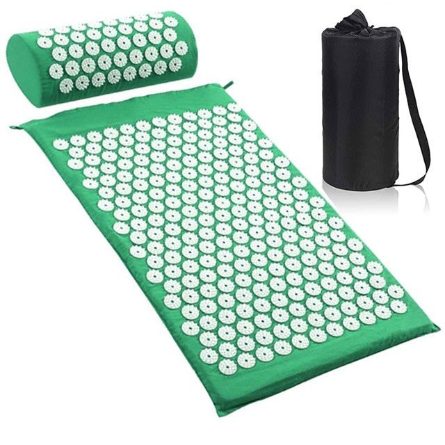 Acupuncture Pillow Massage Yoga Mat Body Stress Pain Reliever Set