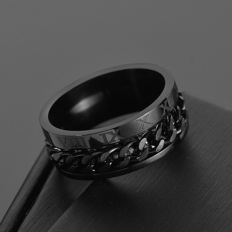 Black Tungsten Comfort Fit Wedding Band with Brush Center Bright Bevels and Deep Blue inside color - 8mm