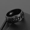 Image of Black Tungsten Comfort Fit Wedding Band with Brush Center Bright Bevels and Deep Blue inside color - 8mm