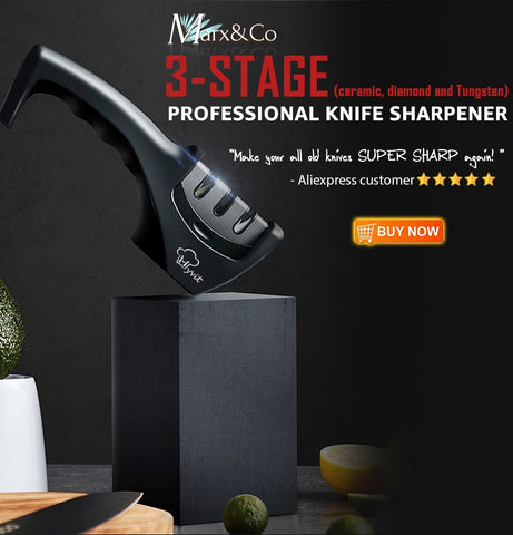 Knife Sharpener 3 Stage Tungsten Diamond & Ceramic