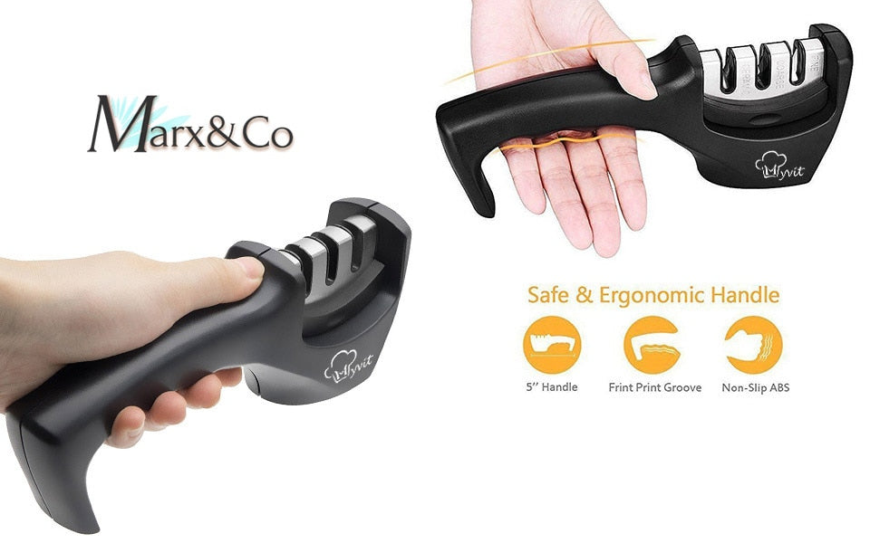 Knife Sharpener 3 Stage Tungsten Diamond & Ceramic