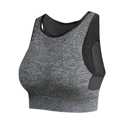 Breathable Mesh Shockproof Padded High Neck Support Bra