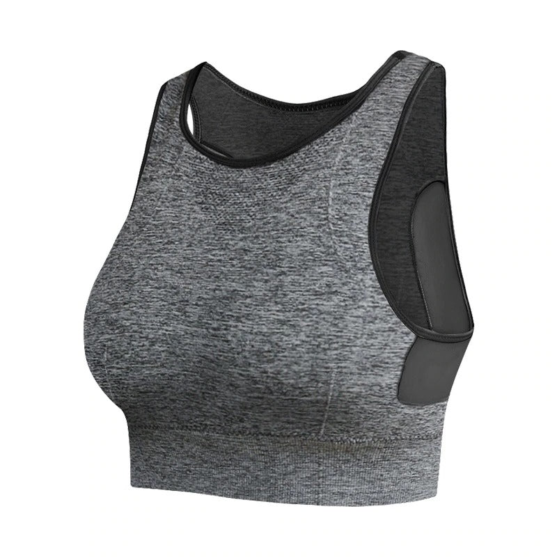 Breathable Mesh Shockproof Padded High Neck Support Bra