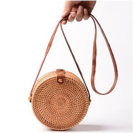 Circular Rattan Woven Purse and Bag