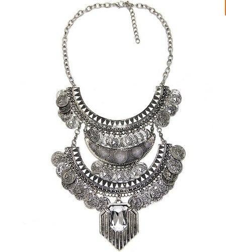 Elegant Vintage Women DYLA Brand Chain Chunky Statement Mtal Silver Color Necklace Pendants Jewelry Factory Price - Balma Home