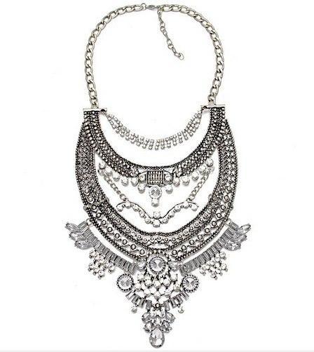 Elegant Vintage Women DYLA Brand Chain Chunky Statement Mtal Silver Color Necklace Pendants Jewelry Factory Price - Balma Home