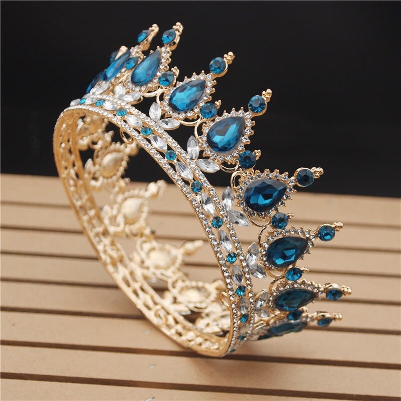 Royal Queen & King Crown with Zirconia and Cross for Wedding king crowns for sale