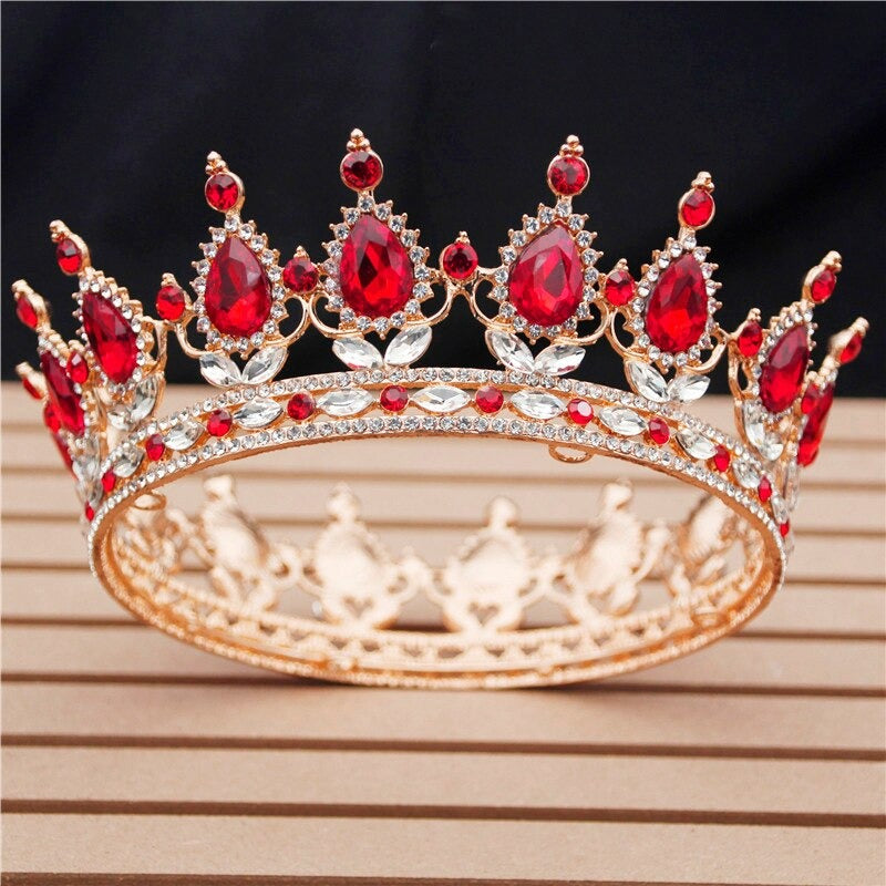 Royal Queen & King Crown with Zirconia and Cross for Wedding king crowns for sale